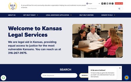 kansaslegalservices.org with the Sunflower chatbot